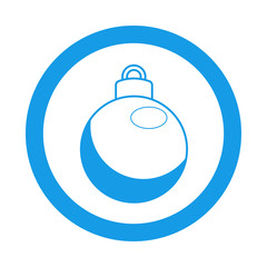 Icono redondo bola navidad azul