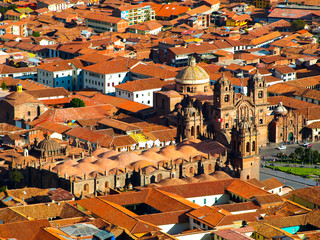 Aerial view of Cusco Cathedral