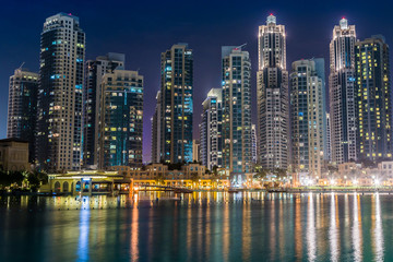 Plakat Dubai downtown. East, United Arab Emirates architecture