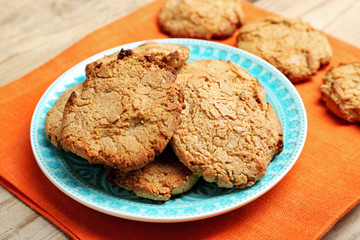 Homemade cookies on table close up