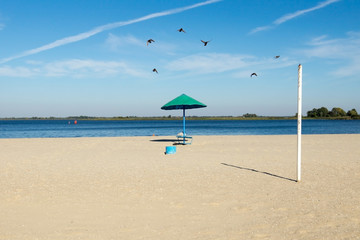 city beach, sand, loneliness