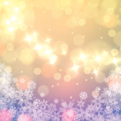 Abstract winter light colors snowflakes background - 93275450