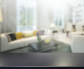 Table Top And Blur Interior Background
