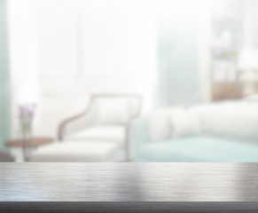 Table Top And Blur Background In  Bedroom
