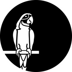 Parrot silhouette in front of a moon