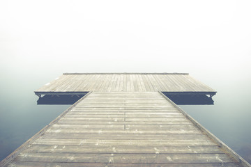 pier in fog