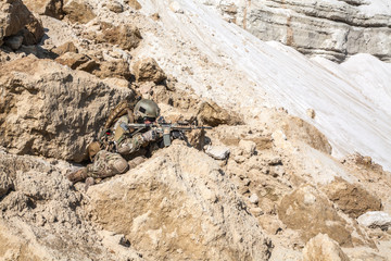 Army ranger in the mountains