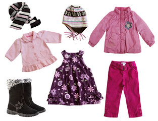 Child's clothes isolated on white. © nys