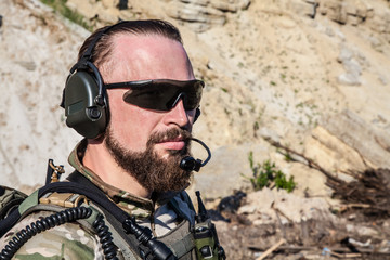 Army ranger in the mountains