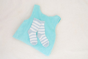 baby newborn clothes - studio shot from above