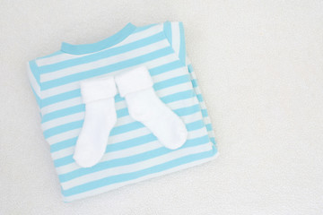 baby newborn clothes - studio shot from above