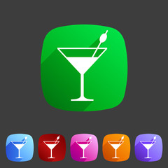 cocktail icon flat web sign symbol logo label
