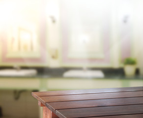 Table Top And Blur Interior Background