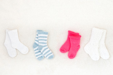 little baby socks from above - studio shot
