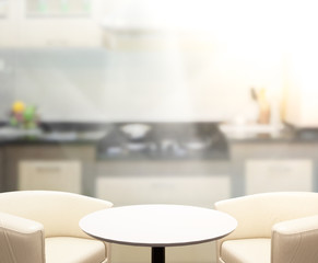 Table Top And Blur Interior Background