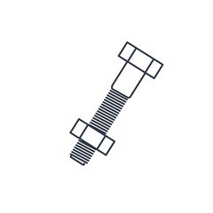 Bolt and nut icon, vector illustration