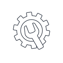 Wrench and gear icon, vector illustratoon