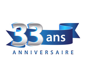 33 Ruban Bleu logo Anniversaire