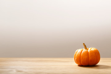 Autumn orange small pumpkin - obrazy, fototapety, plakaty