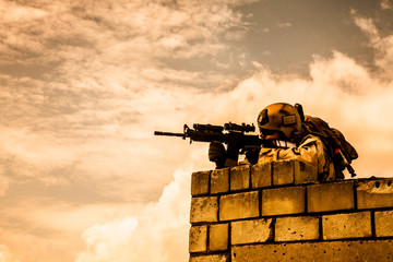 Navy SEAL in action 