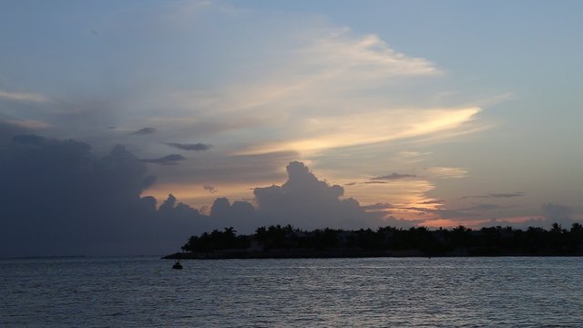 scenic sunset in key West at famous mallory square