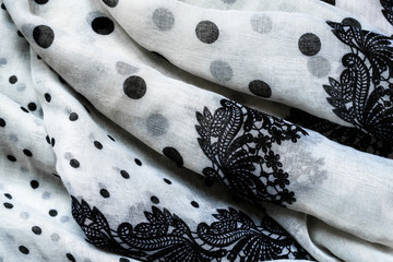 Oriental Black and White Scarf Background