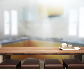 Table Top And Blur Interior Background