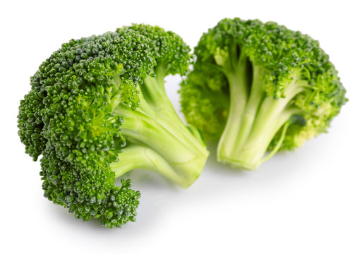 Fresh broccoli isolated on white