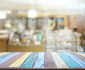 Table Top And Blur Interior of Background