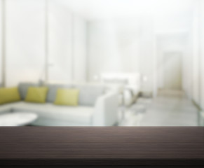 Table Top And Blur Interior Background