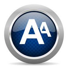 alphabet blue circle glossy web icon on white background, round button for internet and mobile app