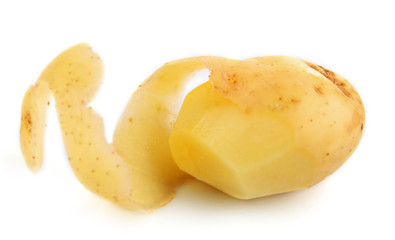 Young potato isolated on white