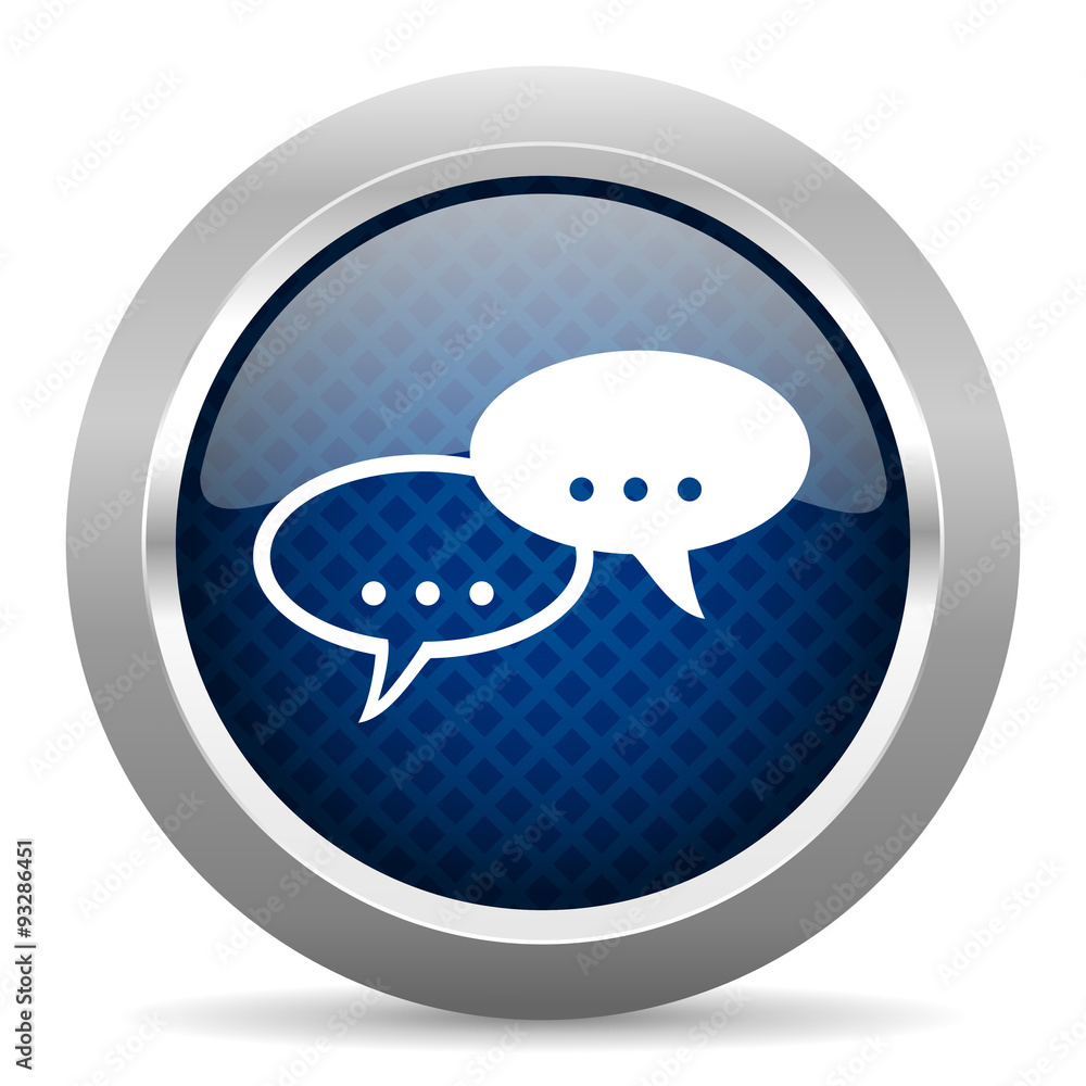 Poster forum blue circle glossy web icon on white background, round button for internet and mobile app