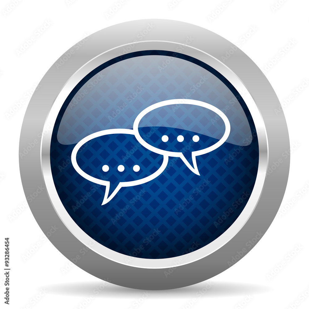 Poster forum blue circle glossy web icon on white background, round button for internet and mobile app