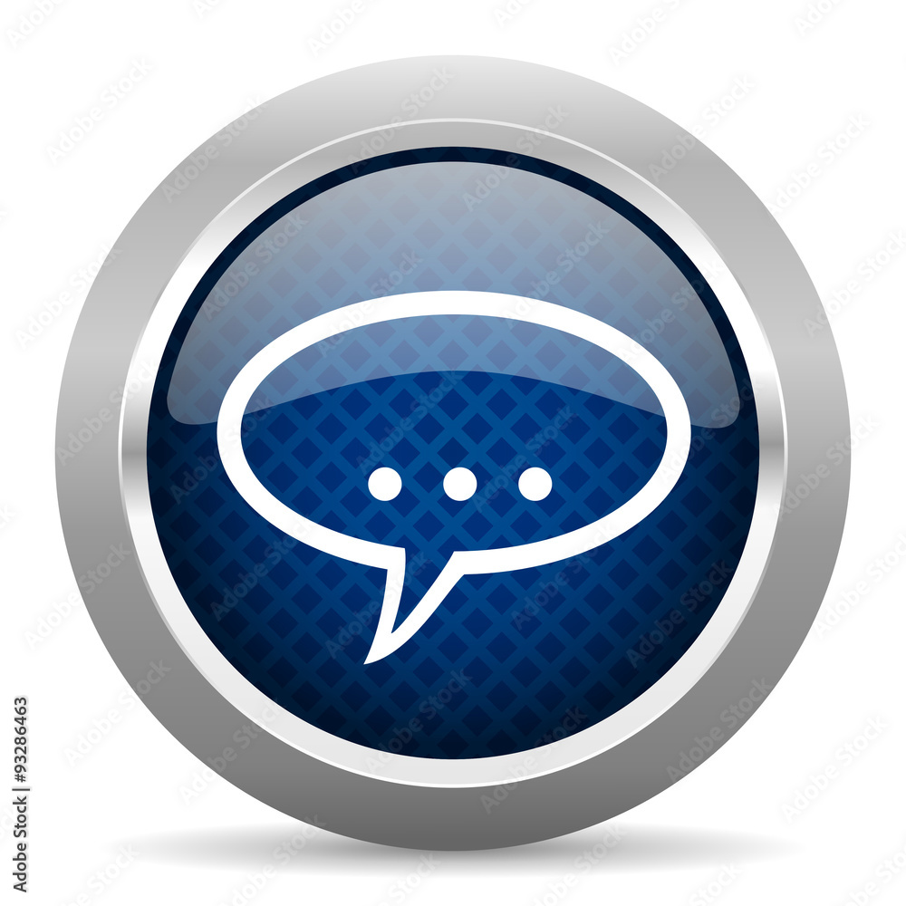 Poster forum blue circle glossy web icon on white background, round button for internet and mobile app