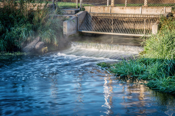 Processed and cleaned sewage outflow