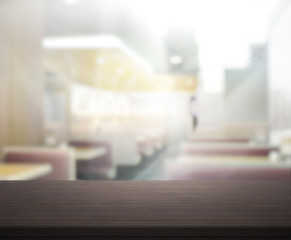 Table Top And Blur Interior of Background