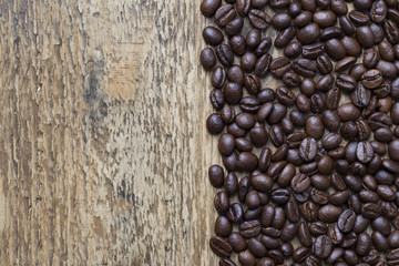 Coffee on grunge wooden background