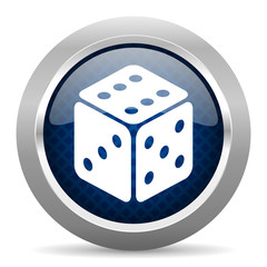 game blue circle glossy web icon on white background, round button for internet and mobile app