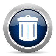 recycle blue circle glossy web icon on white background, round button for internet and mobile app