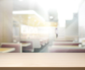 Table Top And Blur Interior of Background