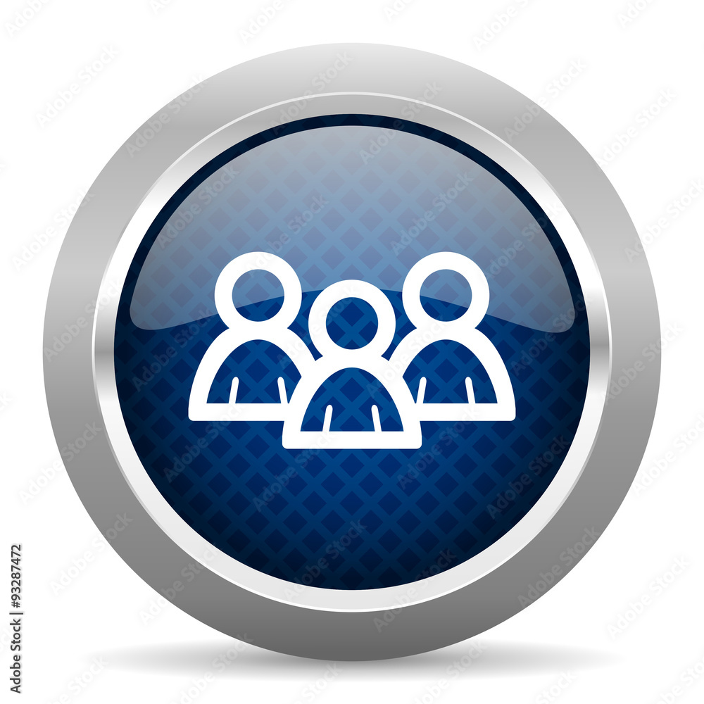 Poster forum blue circle glossy web icon on white background, round button for internet and mobile app