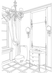 Contemporary interior doodles bathroom .