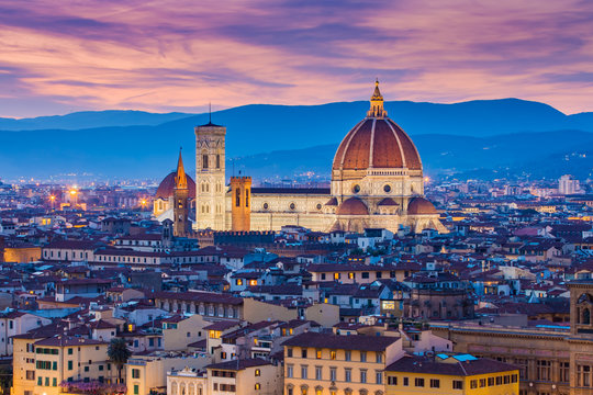 Fototapeta The twilight of Florence in Tuscany, Italy