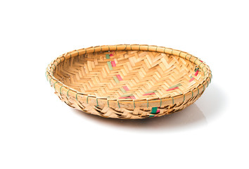 bamboo basket isolated on white