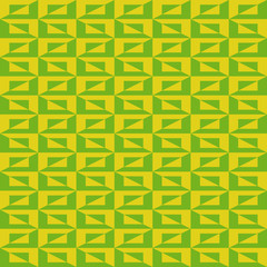 Pattern with green and yellow rectangles and triangles