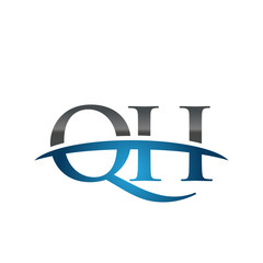 QH initial company swoosh logo blue