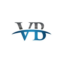 VB initial company swoosh logo blue