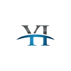 YI initial company swoosh logo blue