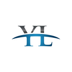 YL initial company swoosh logo blue